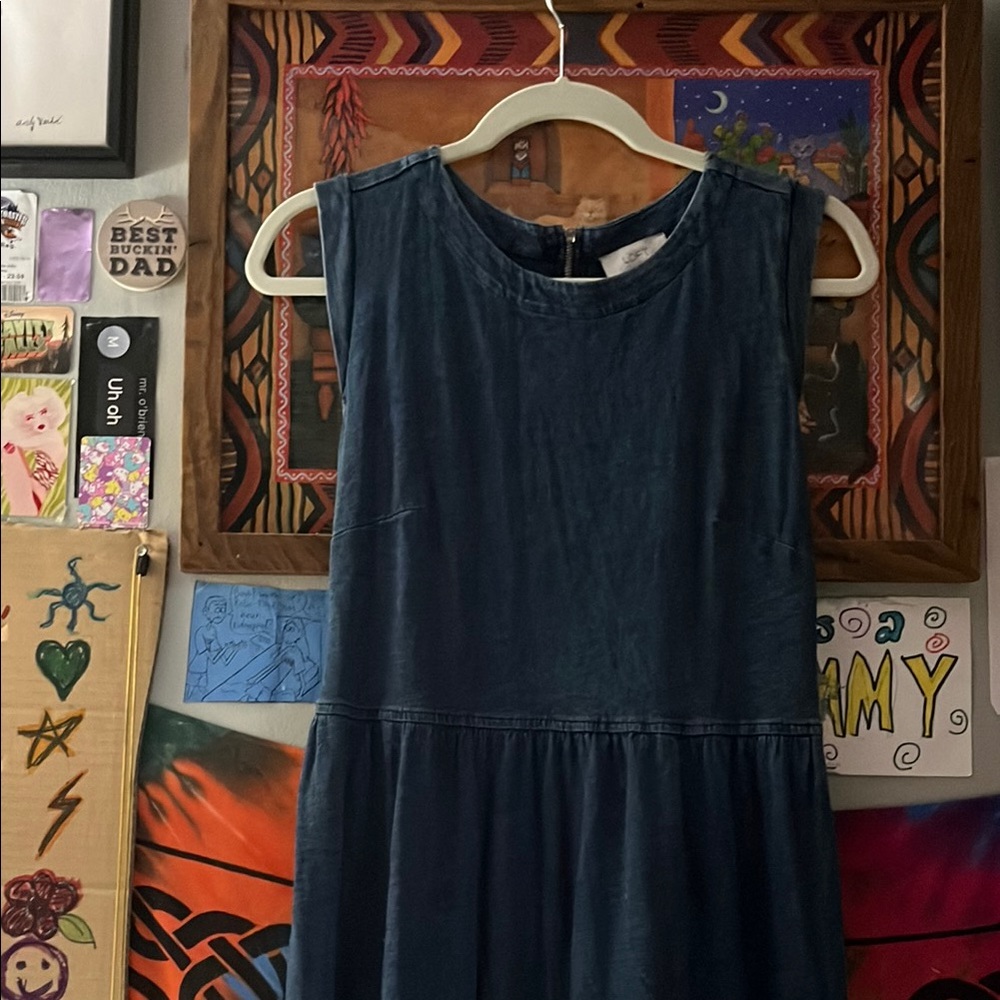 LOFT blue, tiered skirt dress!